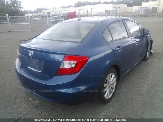 19XFB2F93CE049002 - 2012 HONDA CIVIC EXL ლურჯი ფოტო 4
