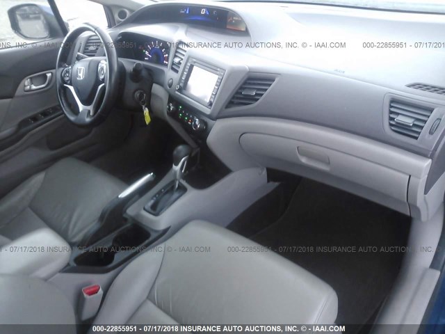 19XFB2F93CE049002 - 2012 HONDA CIVIC EXL ლურჯი ფოტო 5