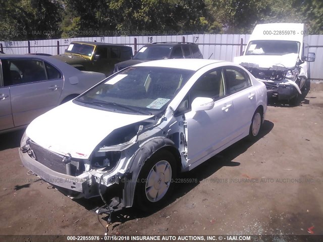 JHMFA36288S010503 - 2008 HONDA CIVIC HYBRID WHITE photo 2