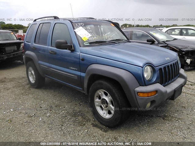 1J4GK48K94W263171 - 2004 JEEP LIBERTY SPORT BLUE photo 1