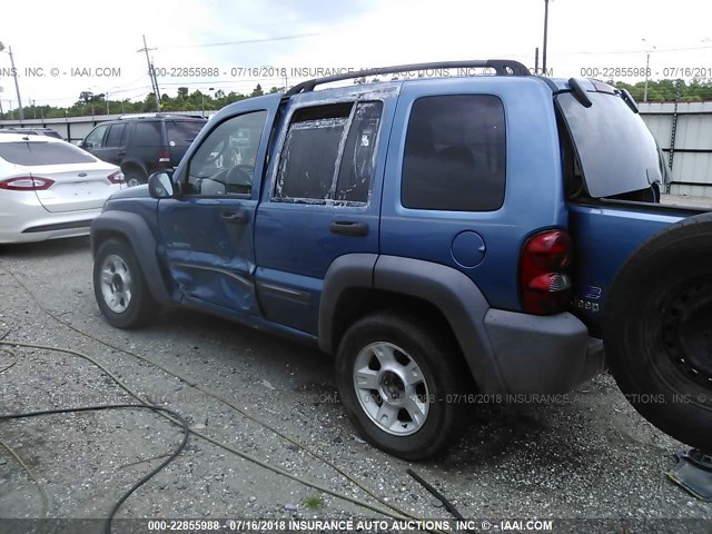 1J4GK48K94W263171 - 2004 JEEP LIBERTY SPORT BLUE photo 3