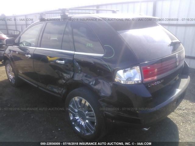 2LMDU88C08BJ09989 - 2008 LINCOLN MKX BLACK photo 3