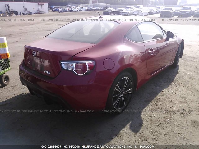 JF1ZNAA13D2729549 - 2013 TOYOTA SCION FR-S RED photo 4