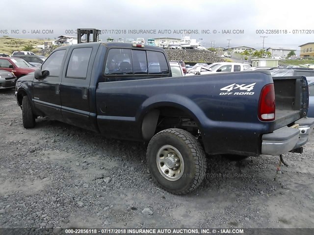 1FTSW31F42EC94889 - 2002 FORD F350 SRW SUPER DUTY BLUE photo 3