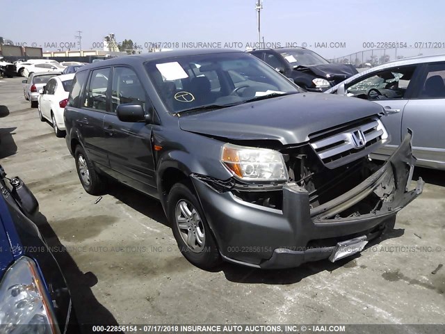 5FNYF28107B044456 - 2007 HONDA PILOT LX GRAY photo 1