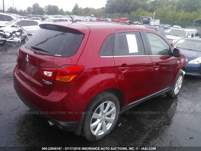 4A4AR4AU6FE039702 - 2015 MITSUBISHI OUTLANDER SPORT SE/GT RED photo 4