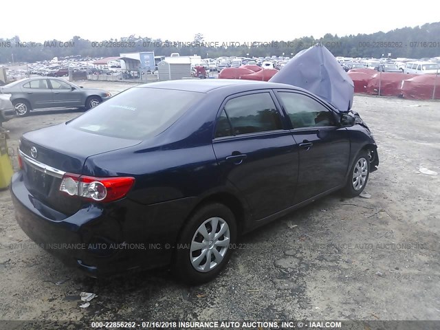 2T1BU4EEXCC910385 - 2012 TOYOTA COROLLA S/LE BLUE photo 4