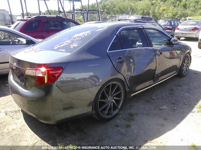 4T4BF1FK5CR260253 - 2012 TOYOTA CAMRY SE/LE/XLE GRAY photo 4