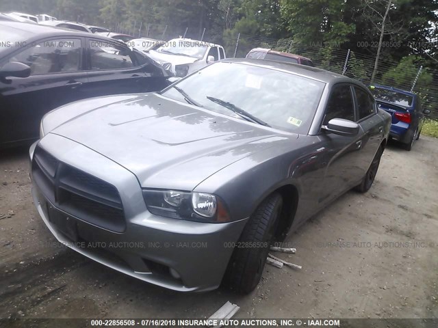 2B3CL3CG1BH591261 - 2011 DODGE CHARGER GRAY photo 2