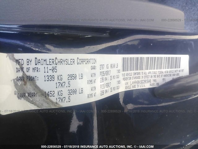 1J4HR48N16C201648 - 2006 JEEP GRAND CHEROKEE LAREDO/COLUMBIA/FREEDOM 蓝色 照片 9