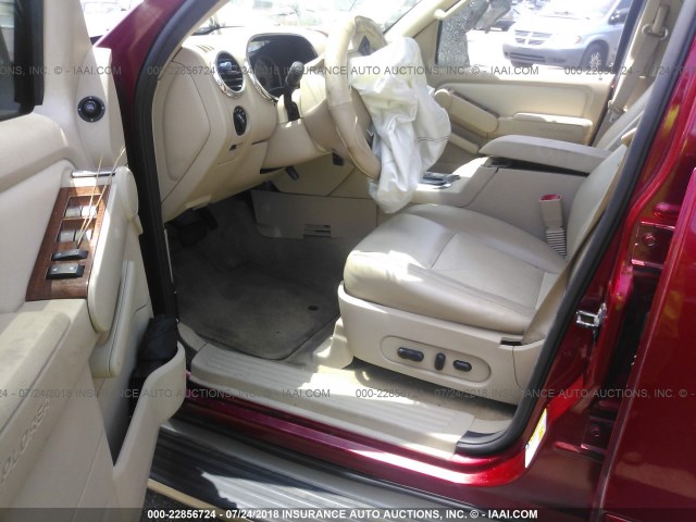 1FMEU64E76UA35022 - 2006 FORD EXPLORER EDDIE BAUER RED photo 5