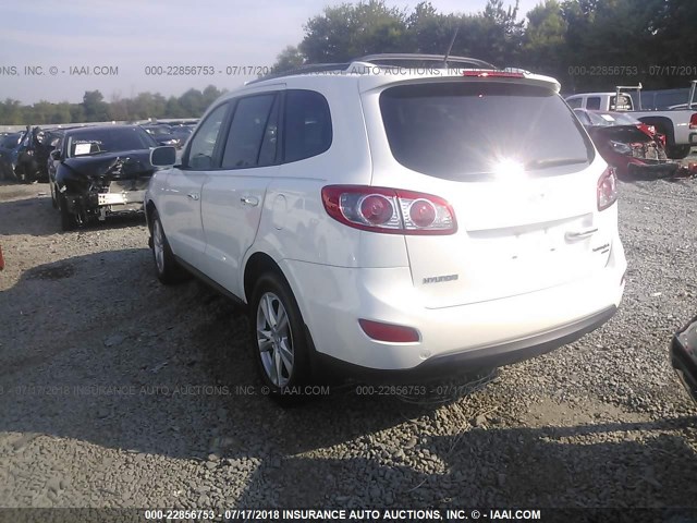 5XYZK4AG9BG002492 - 2011 HYUNDAI SANTA FE LIMITED WHITE photo 3