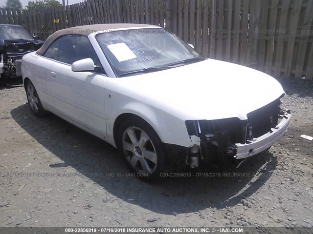 WAUAC48H64K000850 - 2004 AUDI A4 1.8 CABRIOLET WHITE photo 1