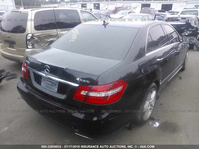 WDDHF8JB4DA673945 - 2013 MERCEDES-BENZ E 350 4MATIC BLACK photo 4