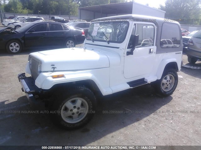 2J4FY59T2LJ514447 - 1990 JEEP WRANGLER / YJ LAREDO WHITE photo 2