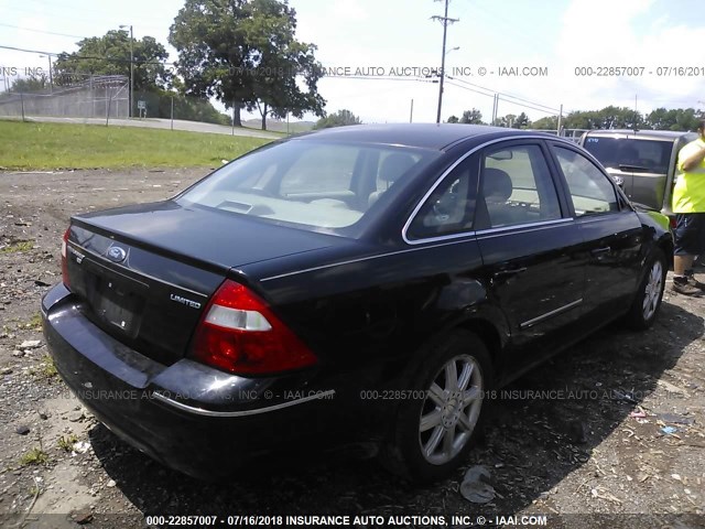 1FAFP281X5G183751 - 2005 FORD FIVE HUNDRED LIMITED BLACK photo 4