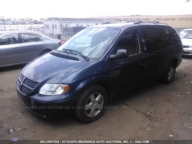 2D4GP44L57R268177 - 2007 DODGE GRAND CARAVAN SXT BLUE photo 2