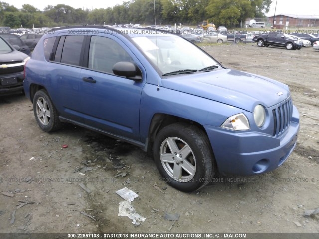 1J8FF47W07D260825 - 2007 JEEP COMPASS BLUE photo 1