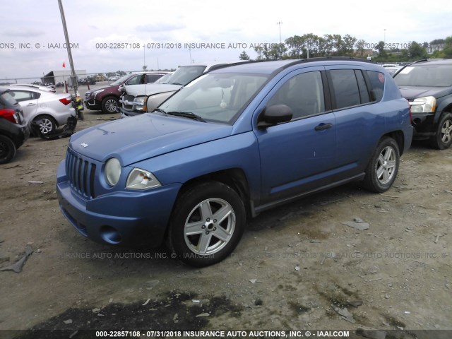 1J8FF47W07D260825 - 2007 JEEP COMPASS BLUE photo 2