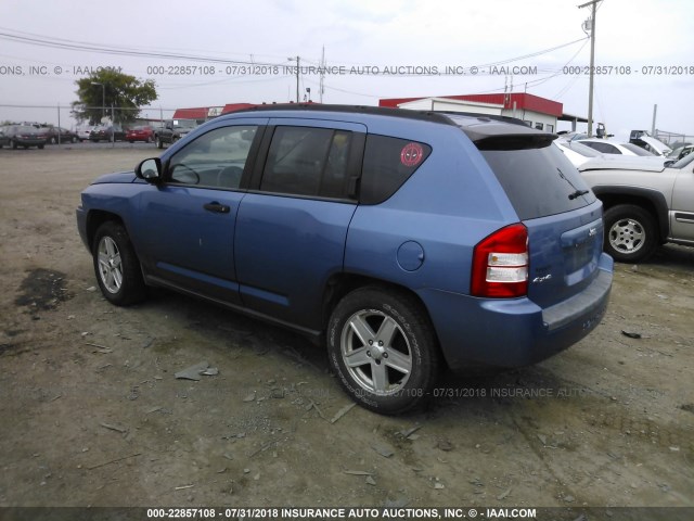 1J8FF47W07D260825 - 2007 JEEP COMPASS BLUE photo 3