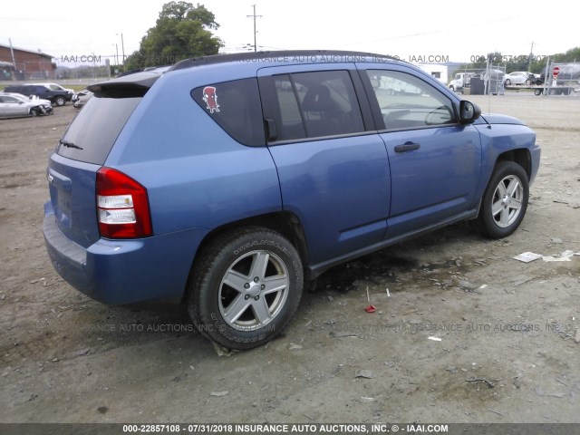 1J8FF47W07D260825 - 2007 JEEP COMPASS BLUE photo 4