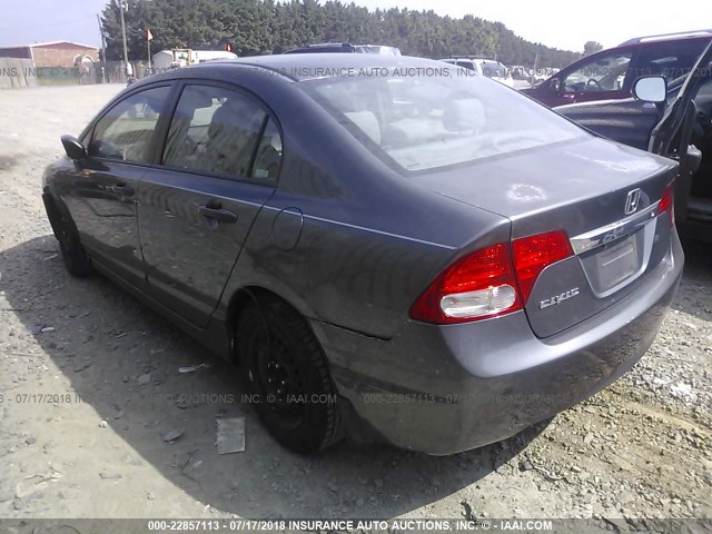 2HGFA16329H519544 - 2009 HONDA CIVIC VP GRAY photo 3