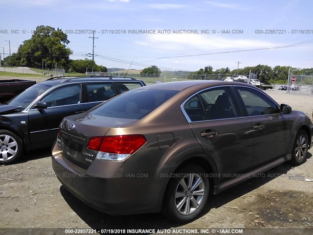 4S3BMBB67C3025684 - 2012 SUBARU LEGACY 2.5I PREMIUM BROWN photo 4