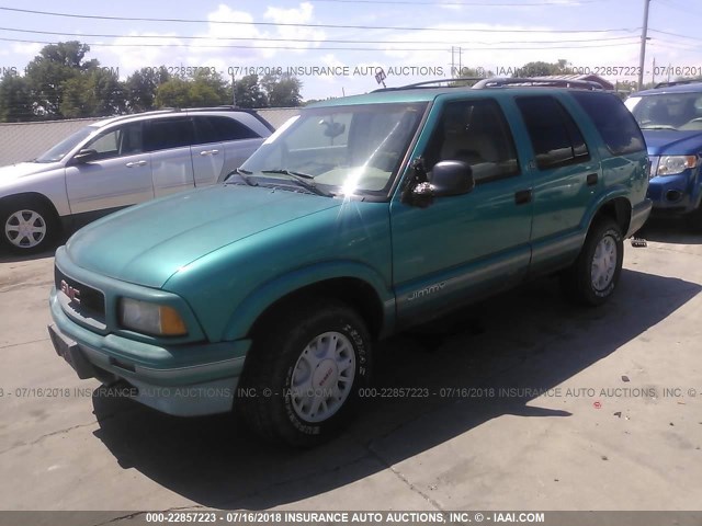 1GKDT13W2S2510554 - 1995 GMC JIMMY TEAL photo 2