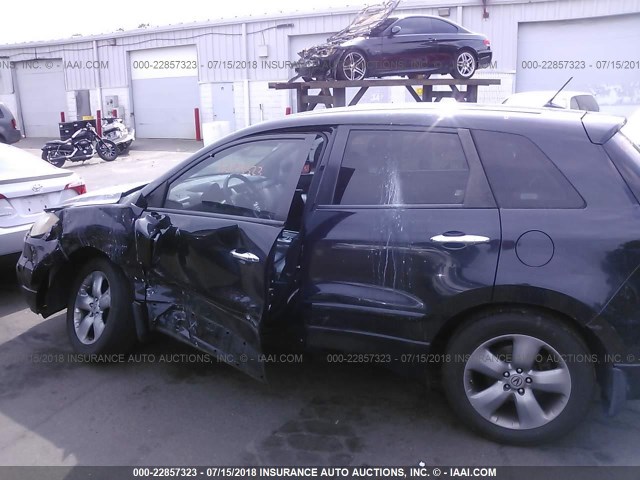 5J8TB18297A011443 - 2007 ACURA RDX BLACK photo 6