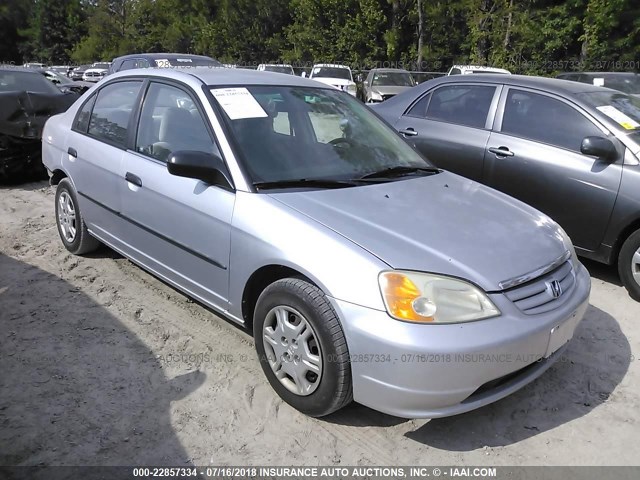 1HGES16251L019630 - 2001 HONDA CIVIC DX SILVER photo 1