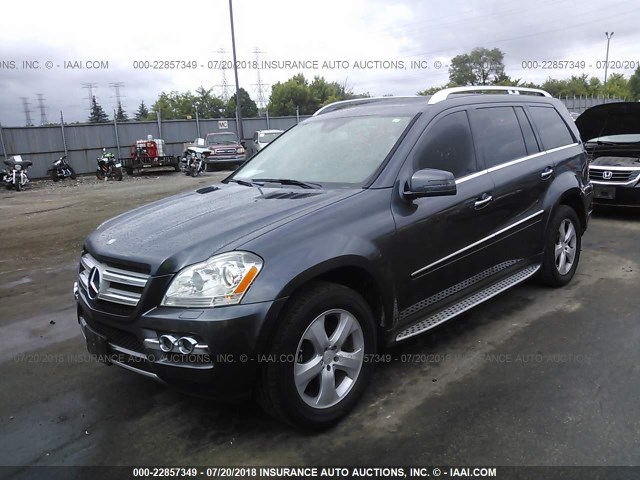 4JGBF7BE4BA719642 - 2011 MERCEDES-BENZ GL 450 4MATIC GRAY photo 2