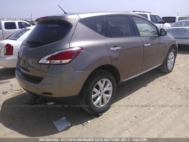 JN8AZ1MU5BW053472 - 2011 NISSAN MURANO S/SL/LE TAN photo 4