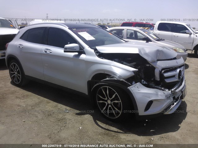 WDCTG4EB1FJ162128 - 2015 MERCEDES-BENZ GLA 250 SILVER photo 1