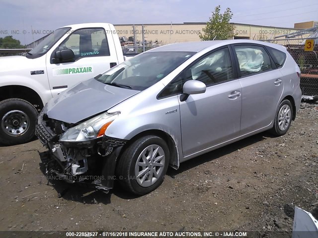 JTDZN3EU9C3114216 - 2012 TOYOTA PRIUS V SILVER photo 2