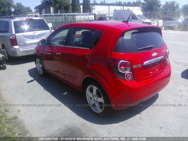 1G1JF6SB7E4100111 - 2014 CHEVROLET SONIC LTZ RED photo 3