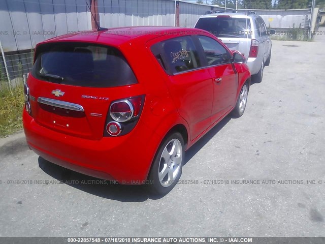 1G1JF6SB7E4100111 - 2014 CHEVROLET SONIC LTZ RED photo 4