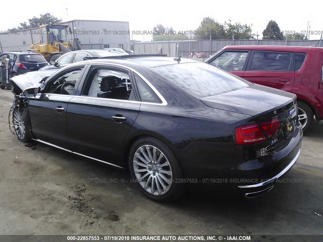 WAUR4AFD0CN006803 - 2012 AUDI A8 L QUATTRO BLACK photo 3