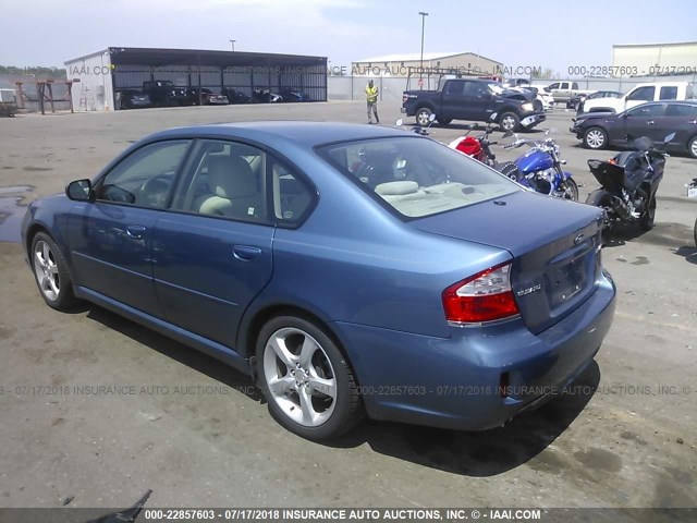 4S3BL616297219665 - 2009 SUBARU LEGACY 2.5I BLUE photo 3