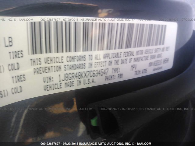 1J8GR48KX7C634547 - 2007 JEEP GRAND CHEROKEE LAREDO/COLUMBIA/FREEDOM 海军蓝 照片 9