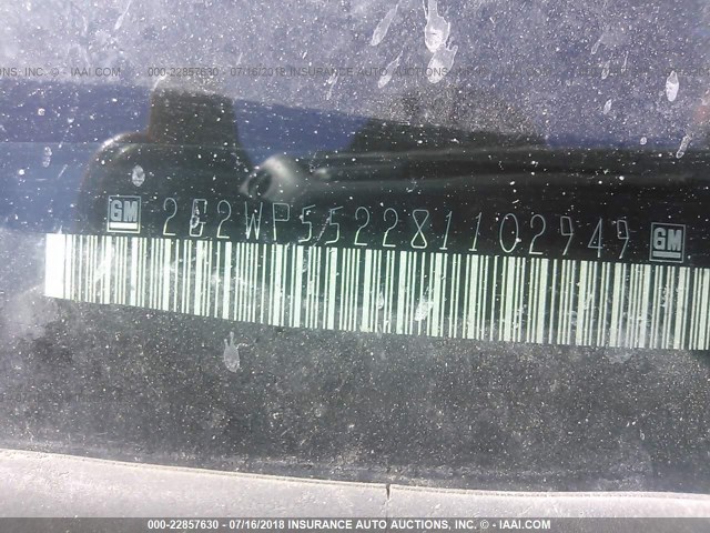 2G2WP552281102949 - 2008 PONTIAC GRAND PRIX Արծաթագույն լուսանկար 9