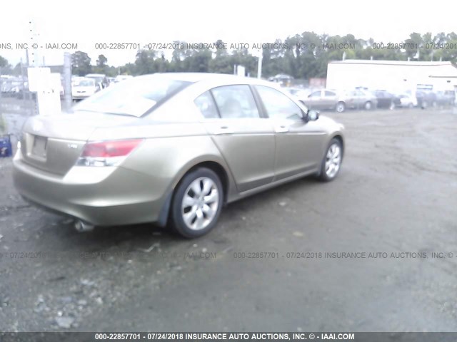 1HGCP36838A011119 - 2008 HONDA ACCORD EXL GOLD photo 4