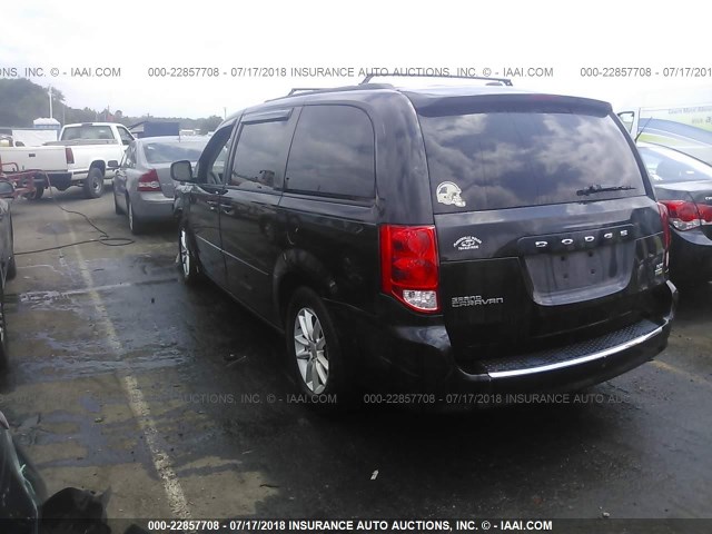 2C4RDGCG7ER212808 - 2014 DODGE GRAND CARAVAN SXT BLACK photo 3