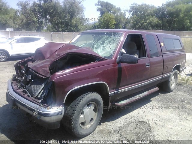 1GTEK19R9VE507657 - 1997 GMC SIERRA K1500 RED photo 2