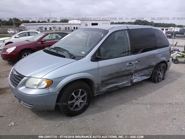 1C4GP45R45B417545 - 2005 CHRYSLER TOWN & COUNTRY  BLUE photo 2