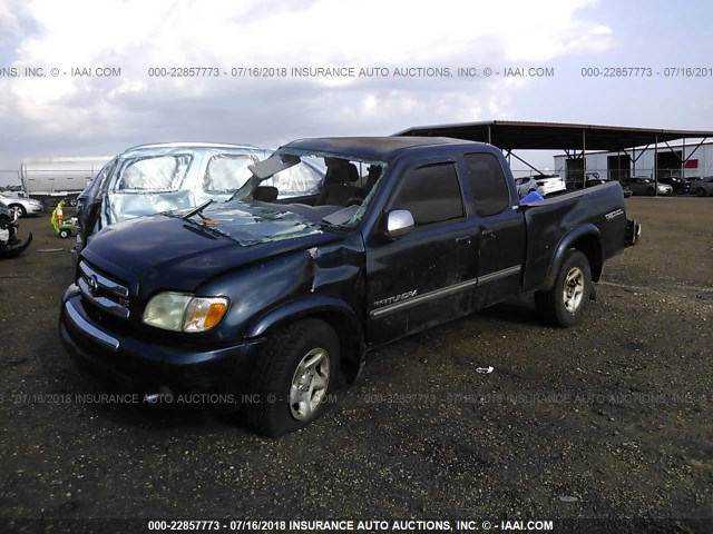 5TBRT341X3S336364 - 2003 TOYOTA TUNDRA ACCESS CAB SR5 BLUE photo 2