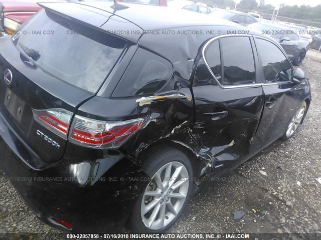 JTHKD5BH4B2004104 - 2011 LEXUS CT 200 BLACK photo 6