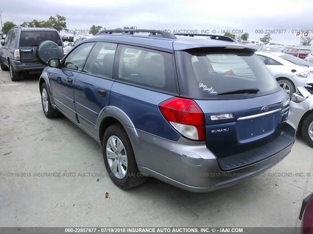 4S4BP60C787331688 - 2008 SUBARU OUTBACK BLUE photo 3