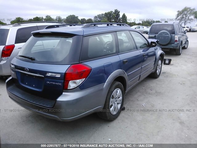 4S4BP60C787331688 - 2008 SUBARU OUTBACK BLUE photo 4