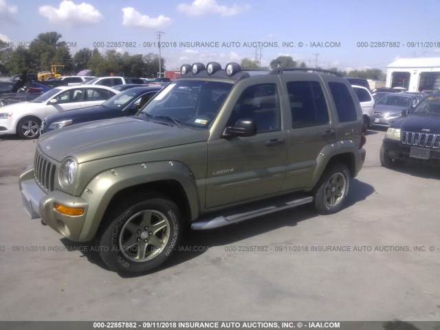 1J4GL38KX2W347164 - 2002 JEEP LIBERTY RENEGADE GREEN photo 2