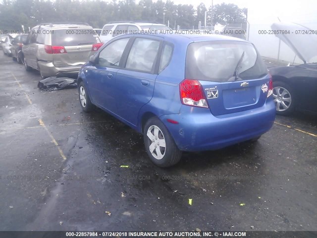 KL1TD66637B746349 - 2007 CHEVROLET AVEO LS BLUE photo 3